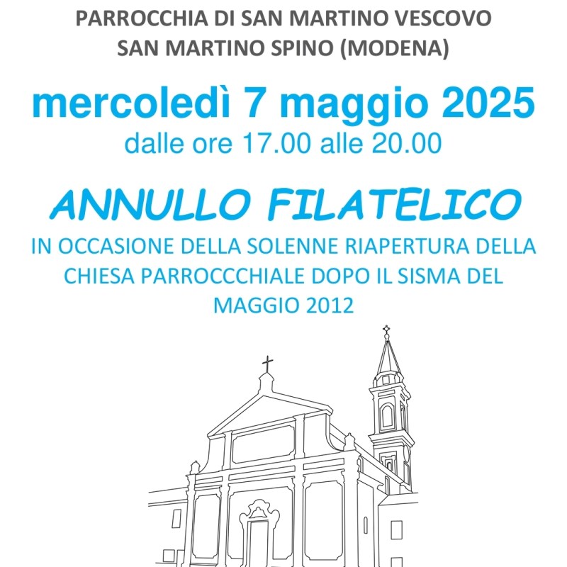 Speciale annullo filatelico per la riapertura della Chiesa e ricordo del&nbsp;1997
